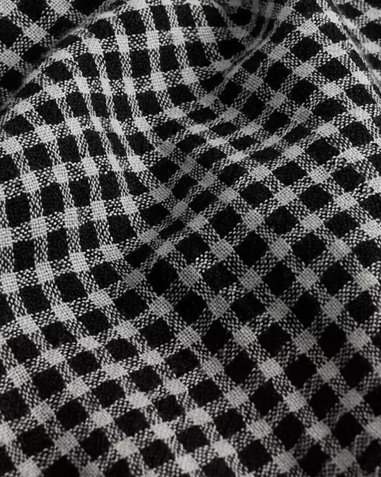 Wool & Cotton Check Classic Collar Long Shirt
