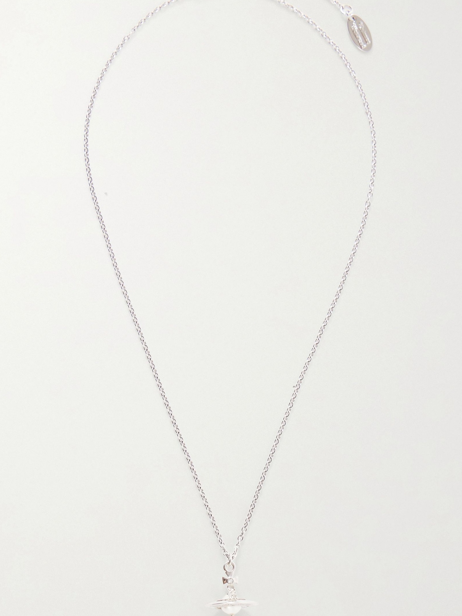 Aleksa Orb-detailed pearl-effect silver-tone necklace