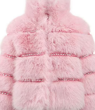 Girls Gem Faux Fur Jacket