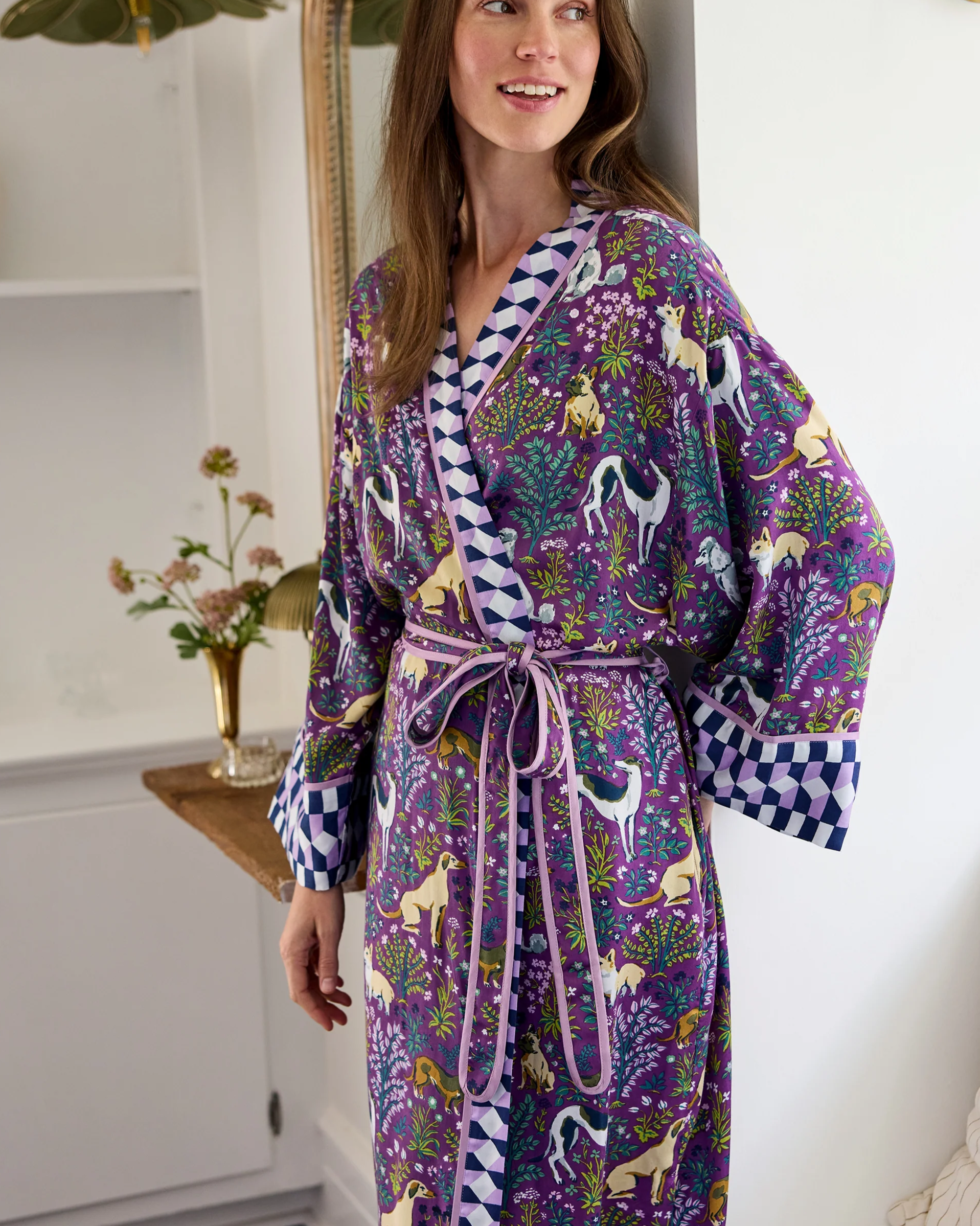 Must Love Dogs - Eco Satin Robe - Amethyst
