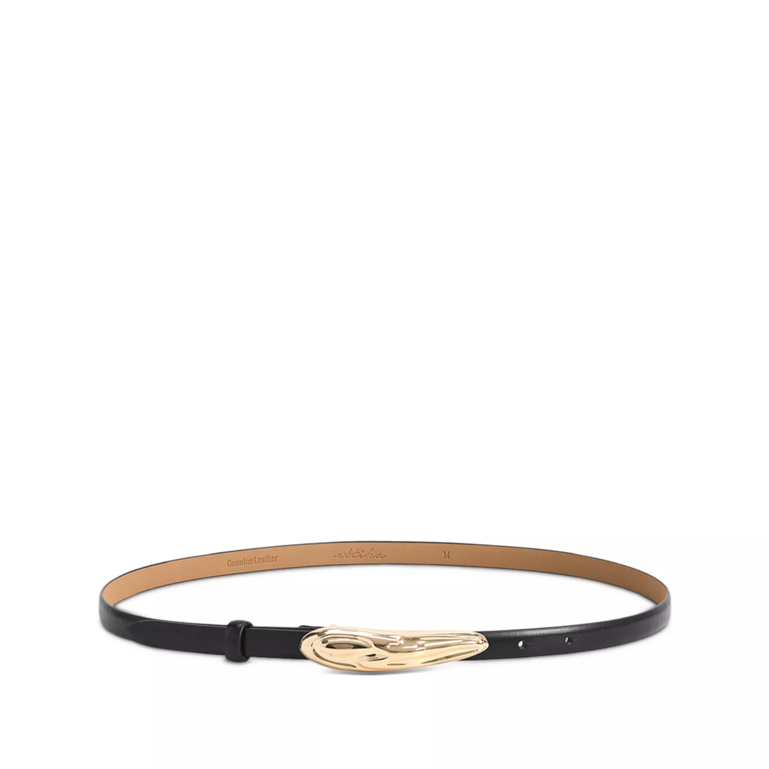 Liquid Luxe Women's Black Leather Belt