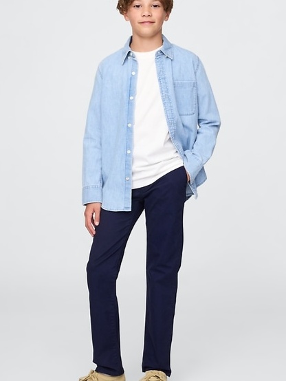 Uniform Straight Khaki Pants