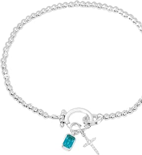 Josephine Cross Birthstone Bracelet