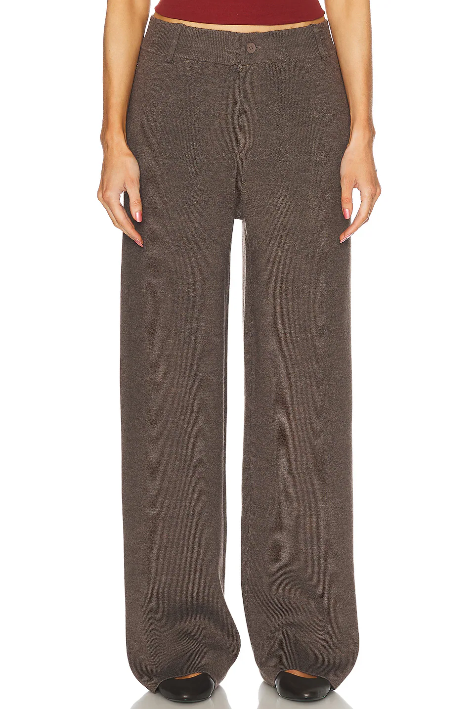 Aya Muse Knit Trousers in Taupe