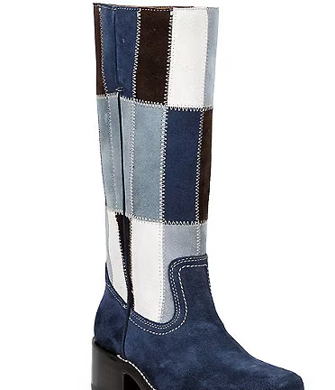 Campus 14L Suede Patchwork Pull On Tall Boots