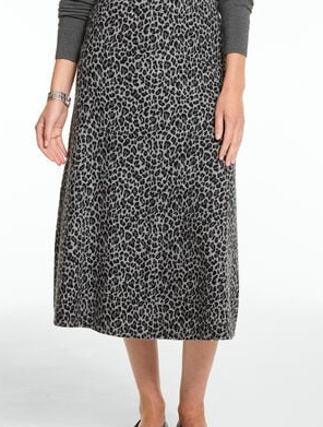 Knit Midi Skirt - Fabulous Leopard