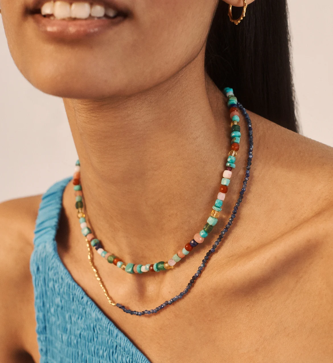 Gold Vermeil Freedom Multi Gemstone Beaded Necklace - Freedom Stones