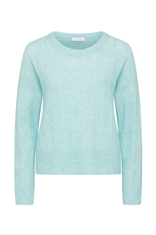 Colour Me Mohair Wool Crew Jumper - Azure
