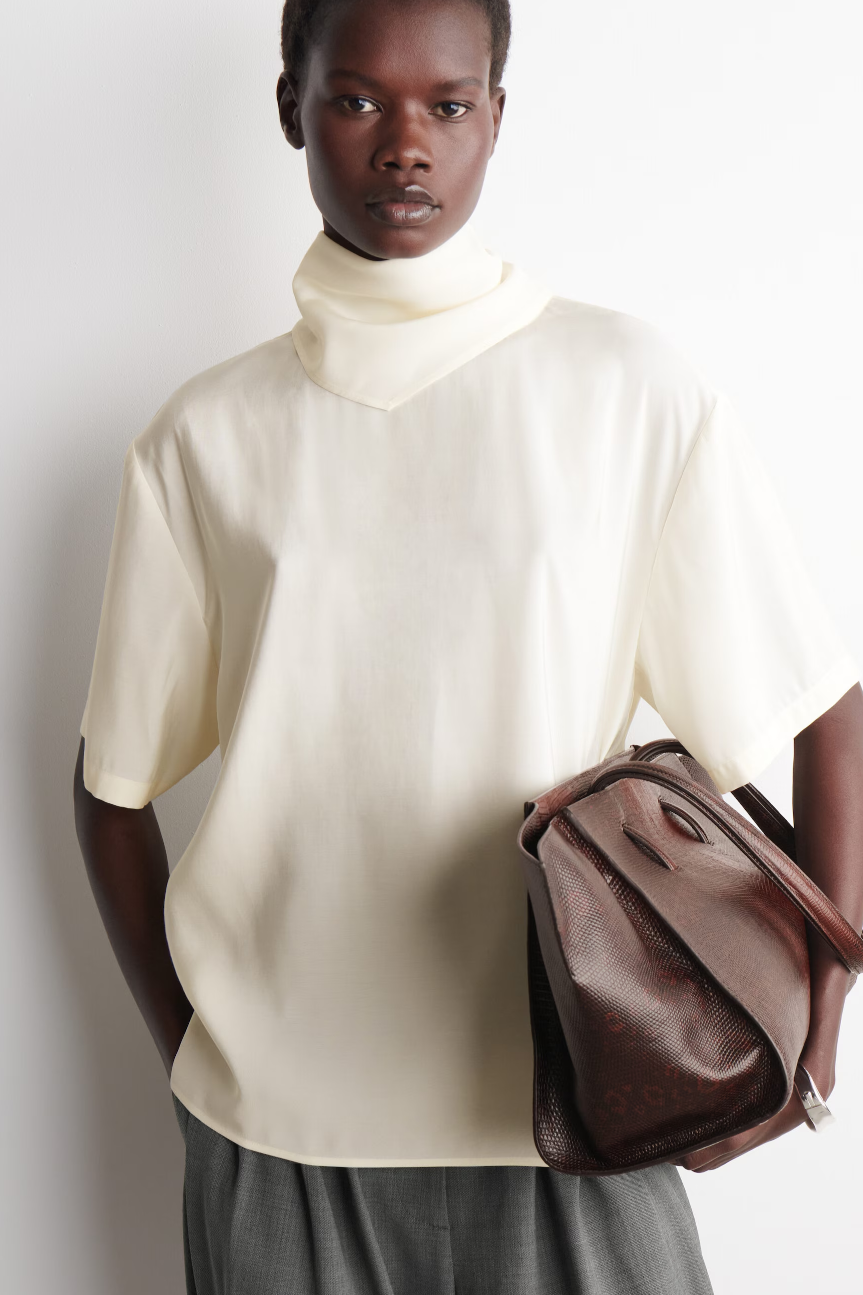Draped-scarf Detail Top