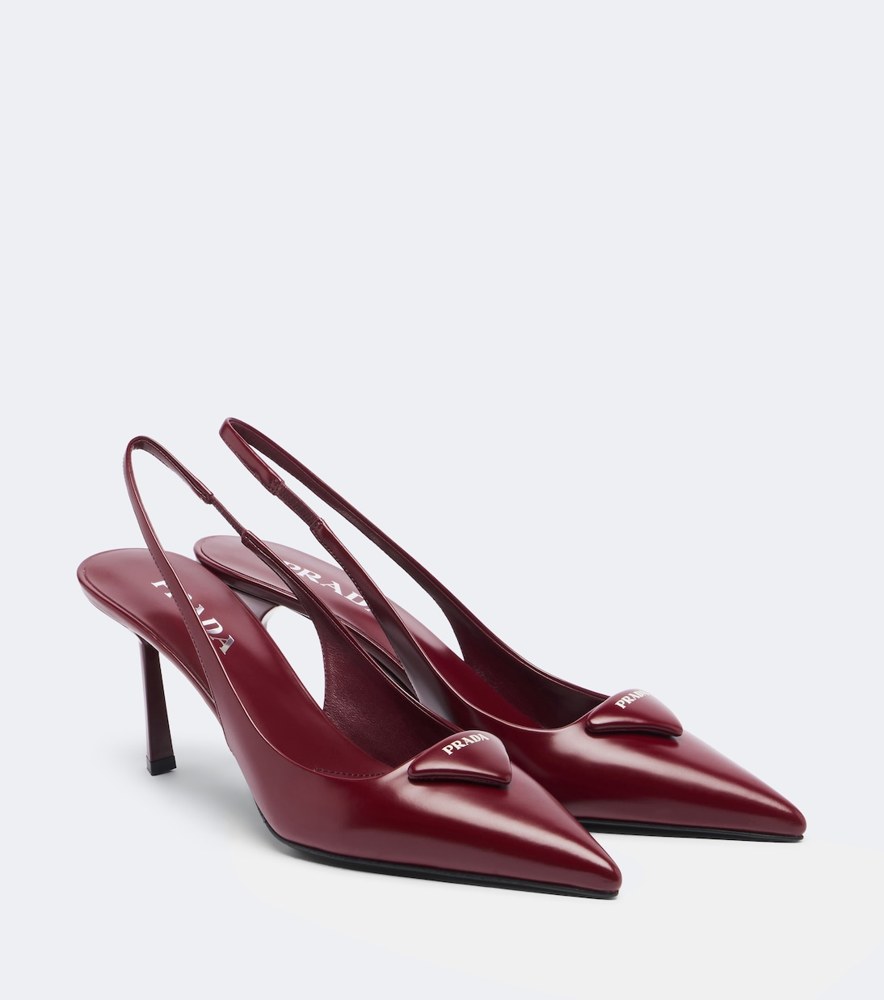 Leather slingback pumps