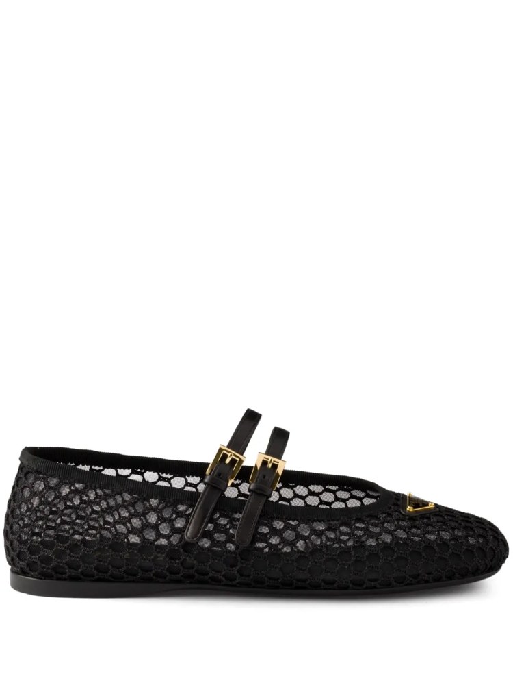 Mesh fabric ballerinas