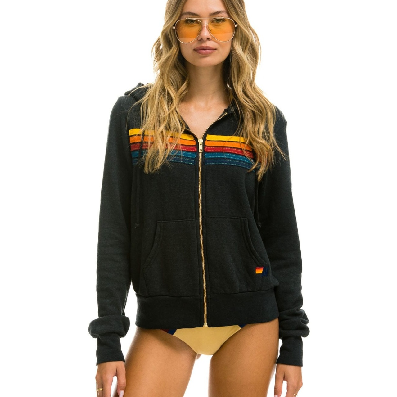 5 Stripe Hoodie Charcoal