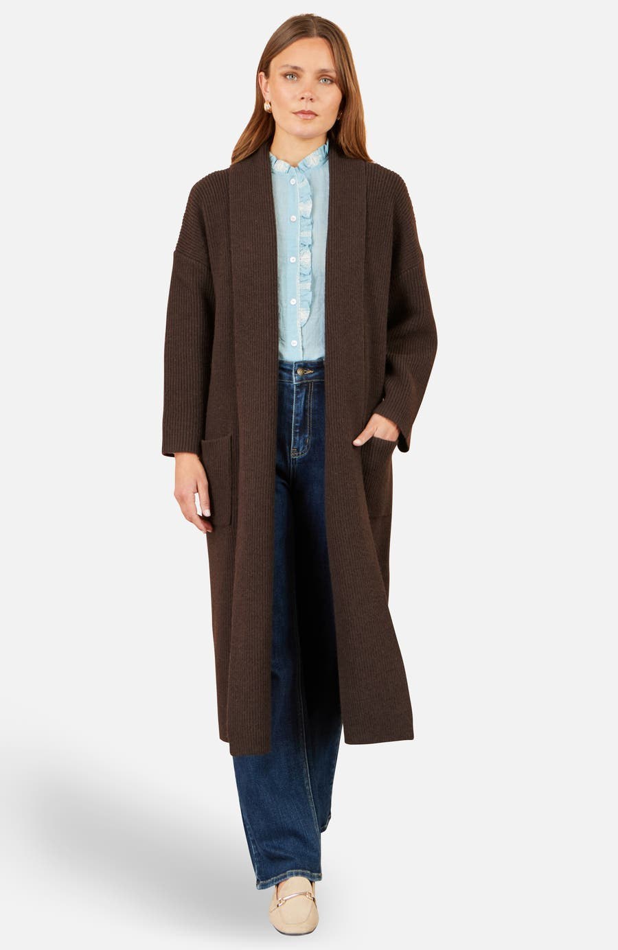 Long Sleeve Knitted Maxi Cardigan