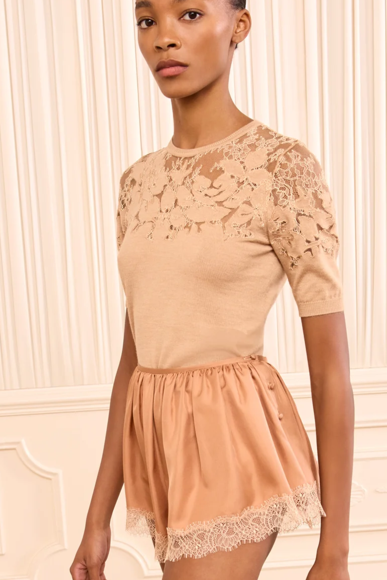 Georgina Silk Short Macaroon