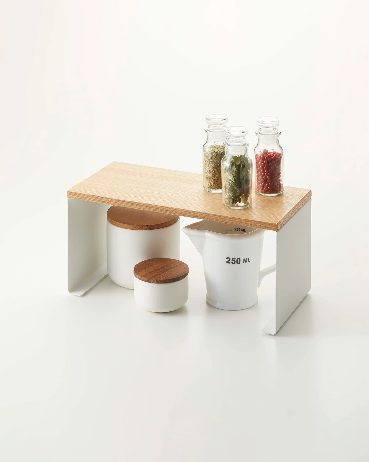 Stackable Countertop Shelf - Two Sizes - Steel + Wood