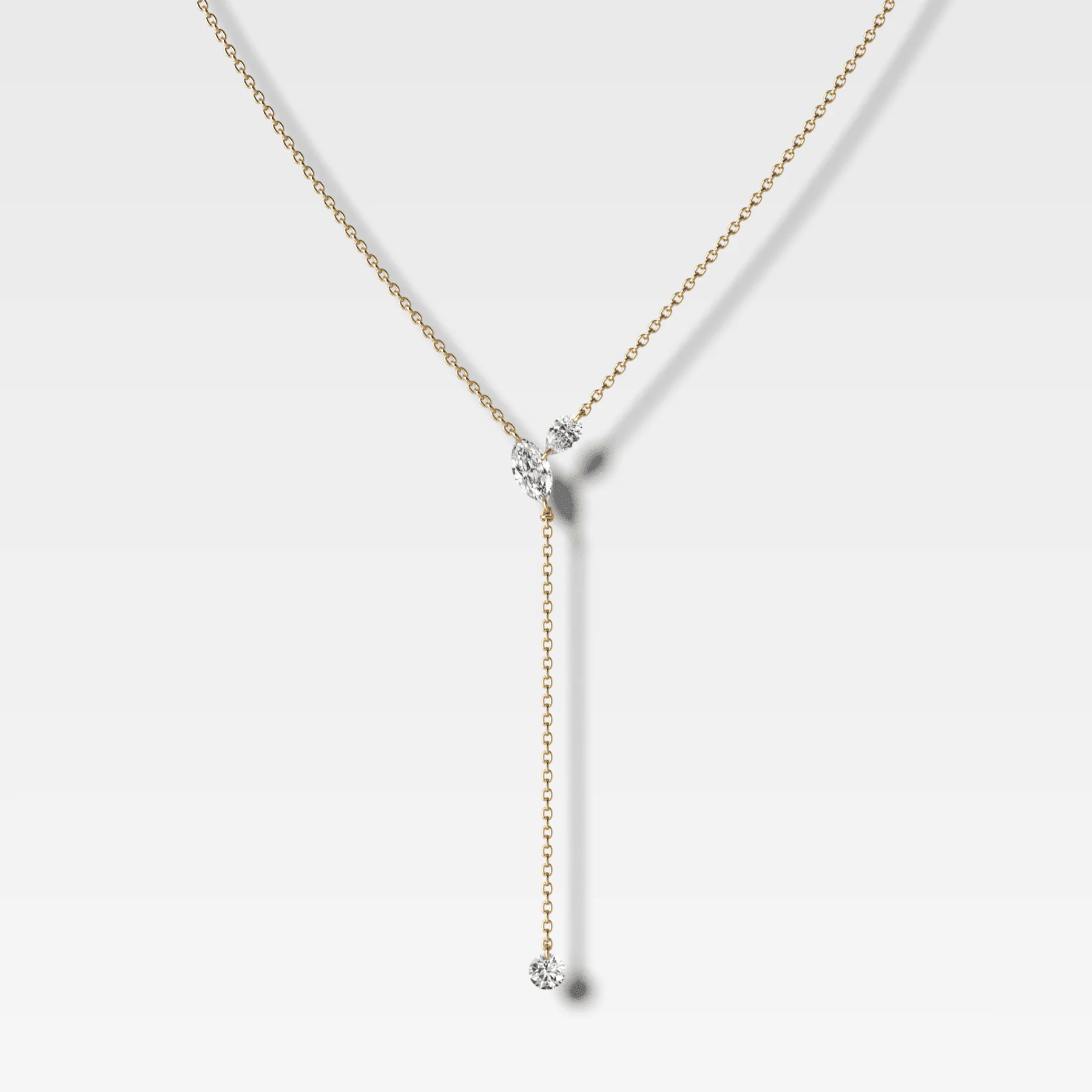 Goodstone Mixed Diamond Shape Lariat Necklace