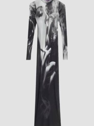 Smoking Woman Mesh Maxi Dress