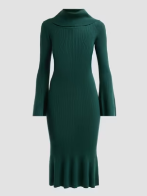 Lucia Rib-Knit Merino Wool Sweater Dress