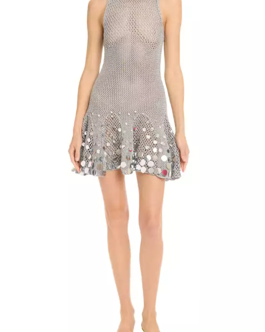 Crochet Mirror Mini Dress