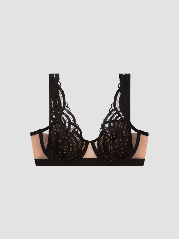 Deco Lace Mesh Underwire Bra