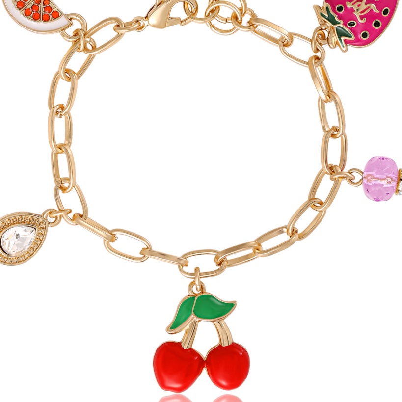 Cherry & Fruit Charm Bracelet