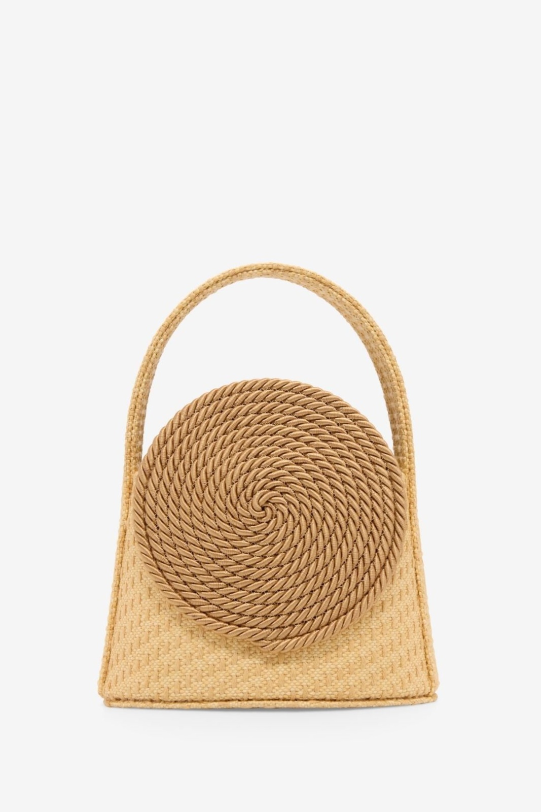 Beige straw bag with passementerie details