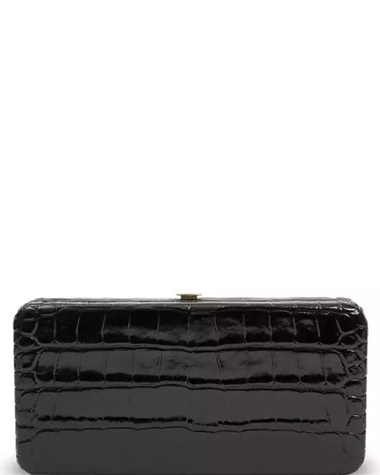 Le Tabac Congo Croc Embossed Leather Clutch