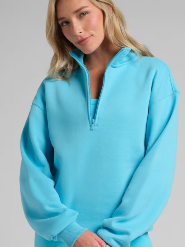 Neon Basic Quarter Zip Mock Neck