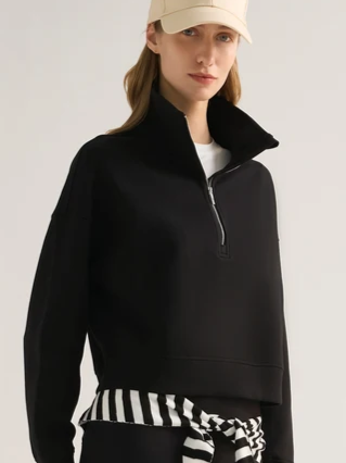 Weekend Cotton-Blend Half-Zip Sweatshirt
