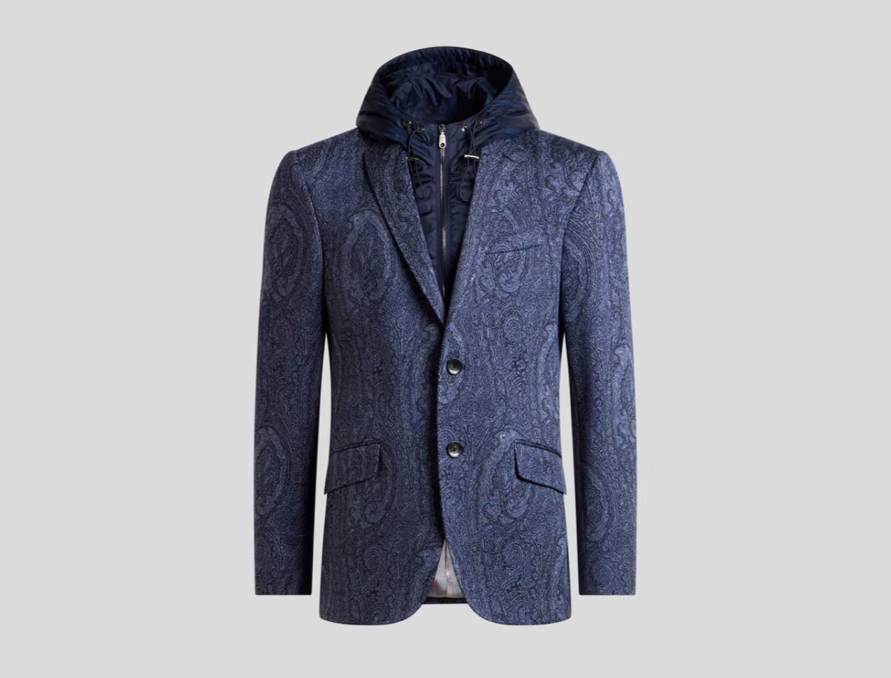 COTTON-BLEND JACQUARD JACKET WITH ARNICA MOTIF AND BIB