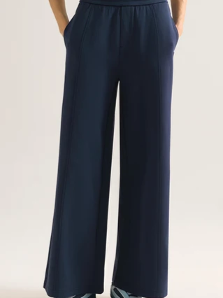 Weekend Cotton-Blend Wide-Leg Pants