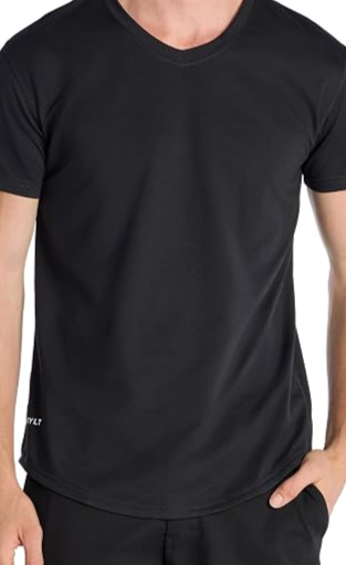 Drop-Cut VNeck Mens Tshirt - Casual Tee Plain Shirts for Men