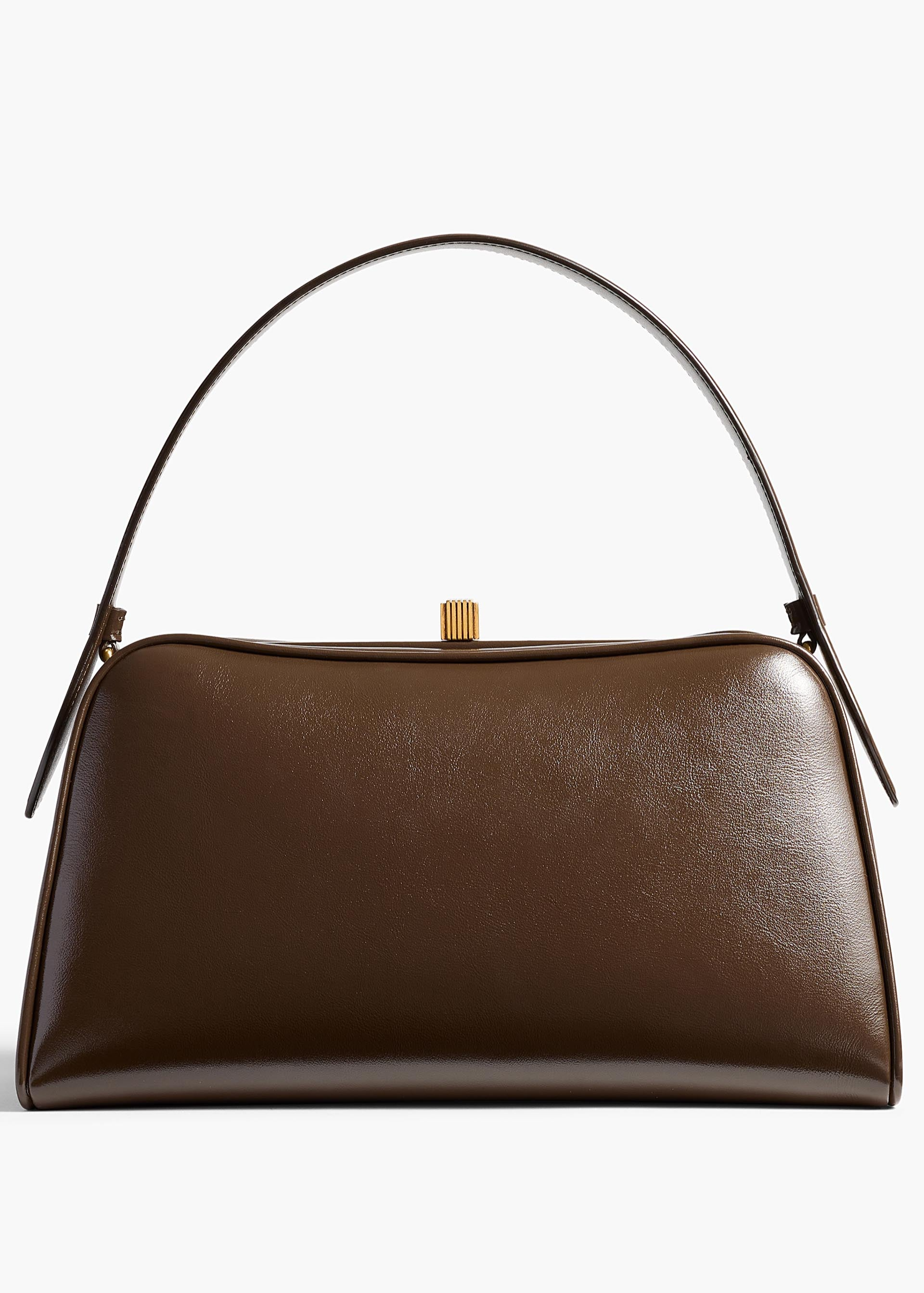 Cate Bag in Chestnut Crackle Patent Leather