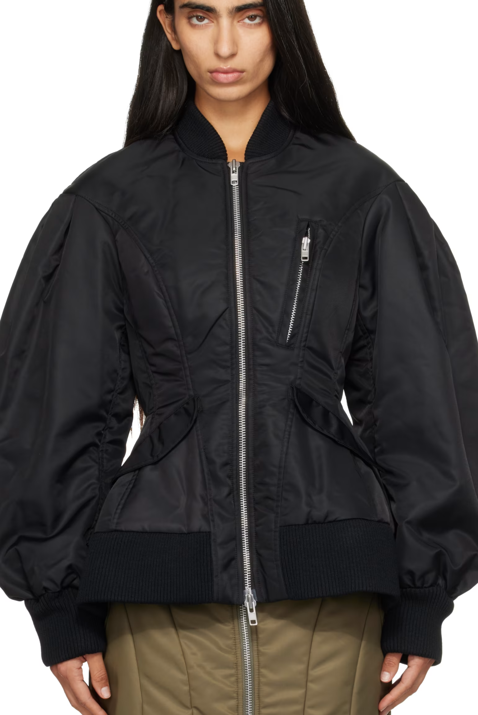 Simone Rocha Black Padded Sculpted Bomber Jacket