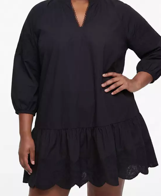 Plus Size Belle Isle Scallop Hem Mini Dress