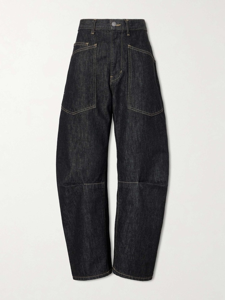 Shon mid-rise barrel-leg jeans
