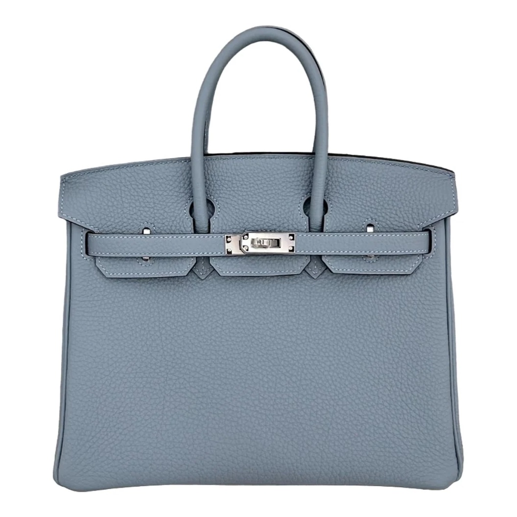 Hermès Birkin 25 Togo Bleu Lin/Beige De Weimar Palladium Hardware