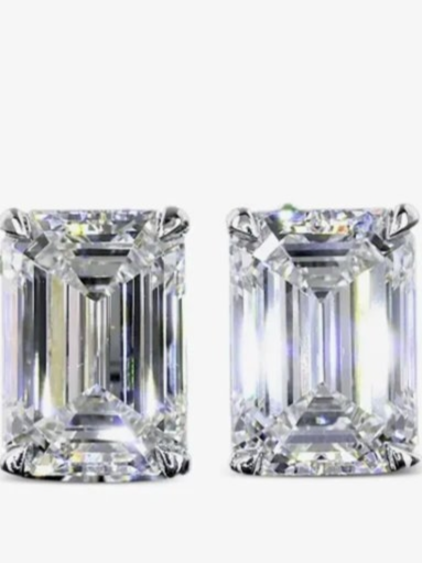 14K white gold diamond stud earrings