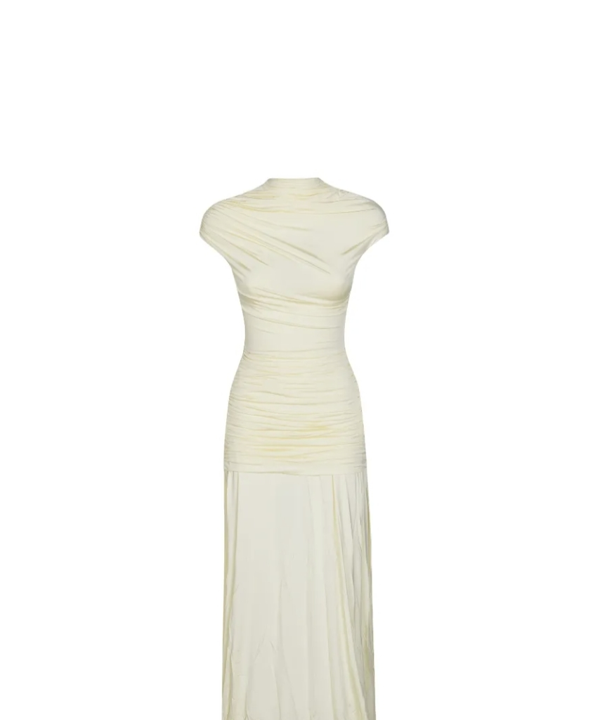 jersey draped maxi dress