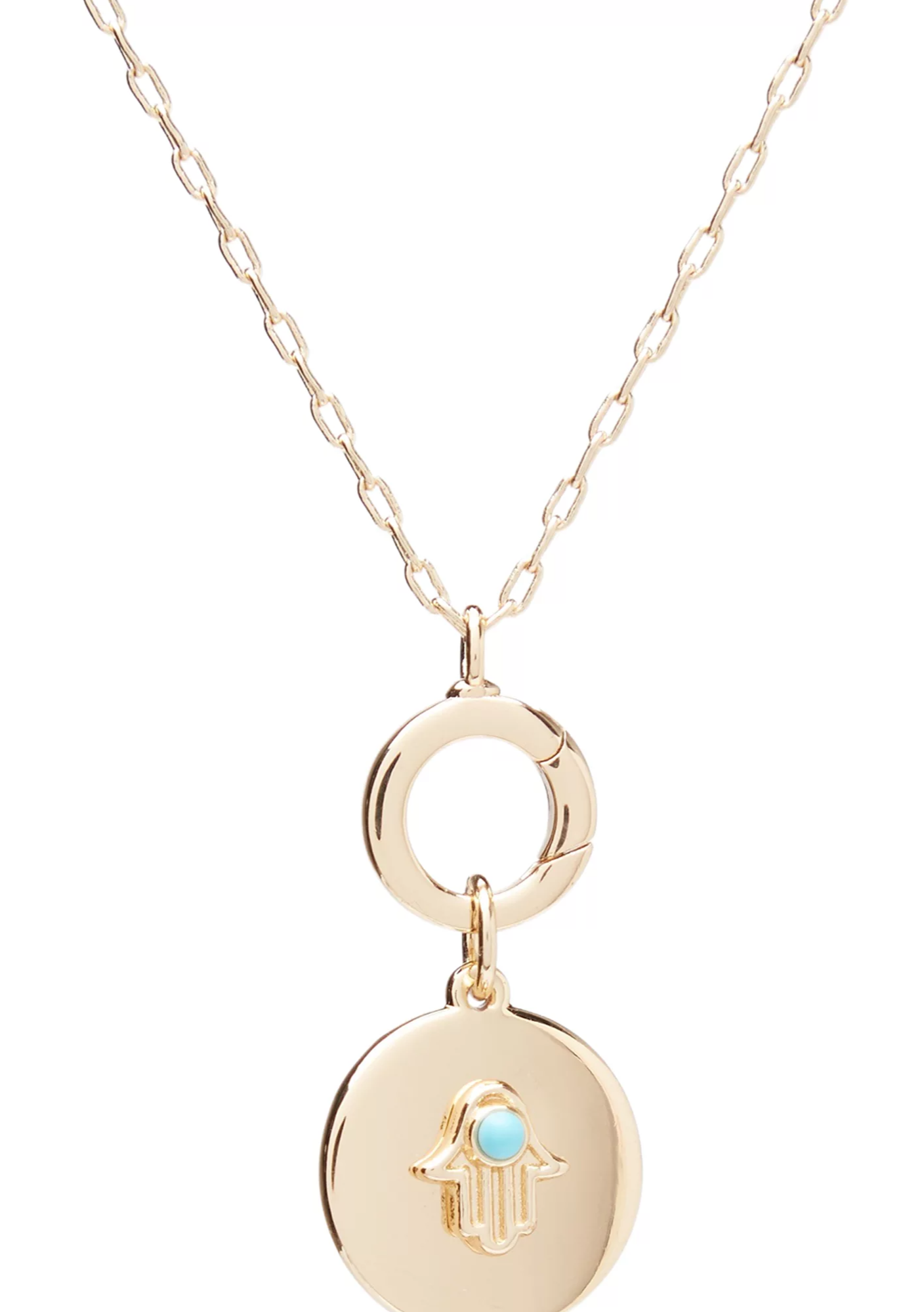 Gold Tone 16'' Evil Eye Pendant Necklace