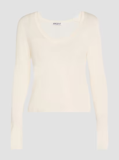 Merino Wool & Silk Pointelle Top