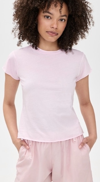 Rose Raw Hem Tee