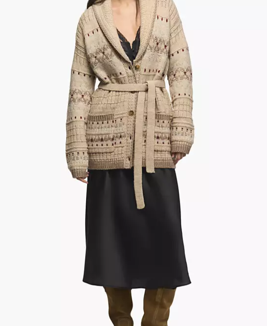 Women's Shawl-Collar Fair Isle Cardigan Sweater