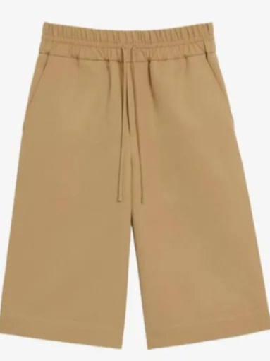 cotton and linen elasticated large bermuda shorts