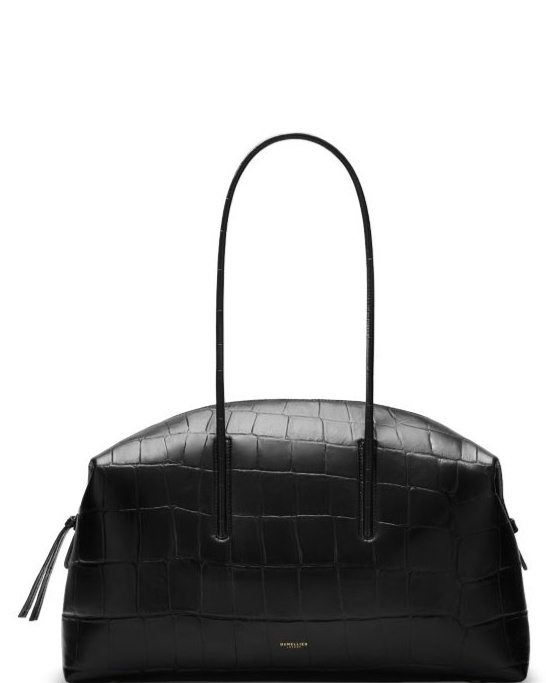 Stockholm Croc Embossed Leather Shoulder Bag