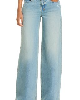 Dropout High Rise Baggy Wide Leg Jeans in Traveller Blue