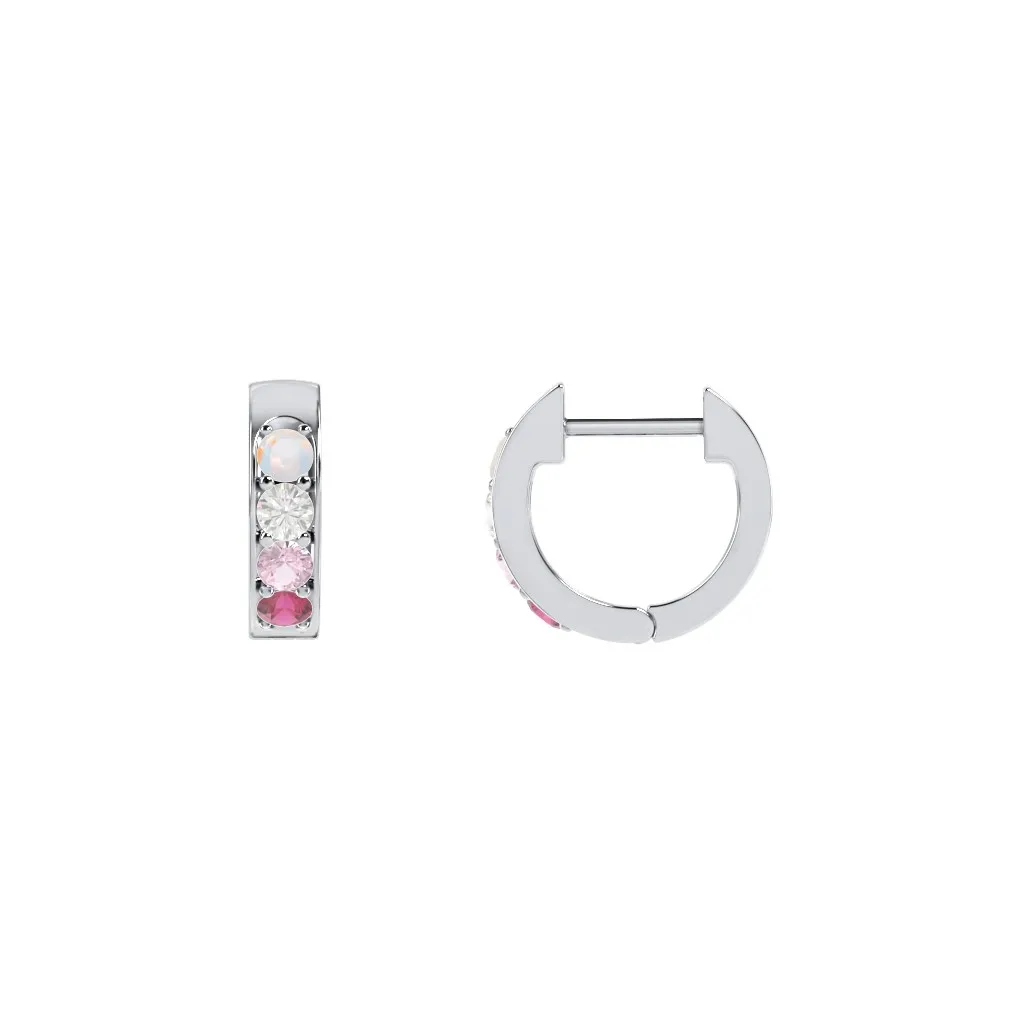 Personalized Gemstone Huggie Earrings