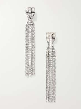 Cara Silver-Tone Crystal-Embellished Earrings