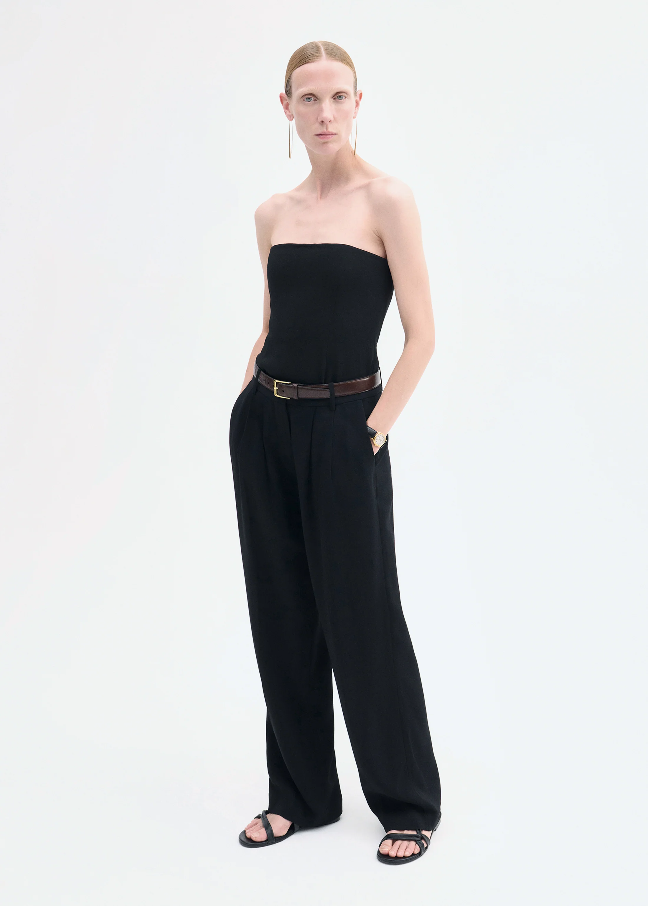 Pleat Front Trouser in Crepe