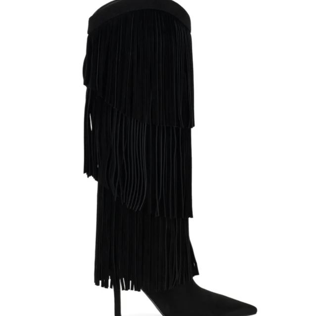 Genviv Leather Fringe Boots